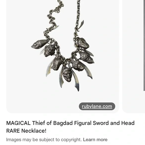 Thief of Baghdad 1940 Korda Pirate Faces Turbans Movie Silver Choker Vintage - Picture 6 of 8